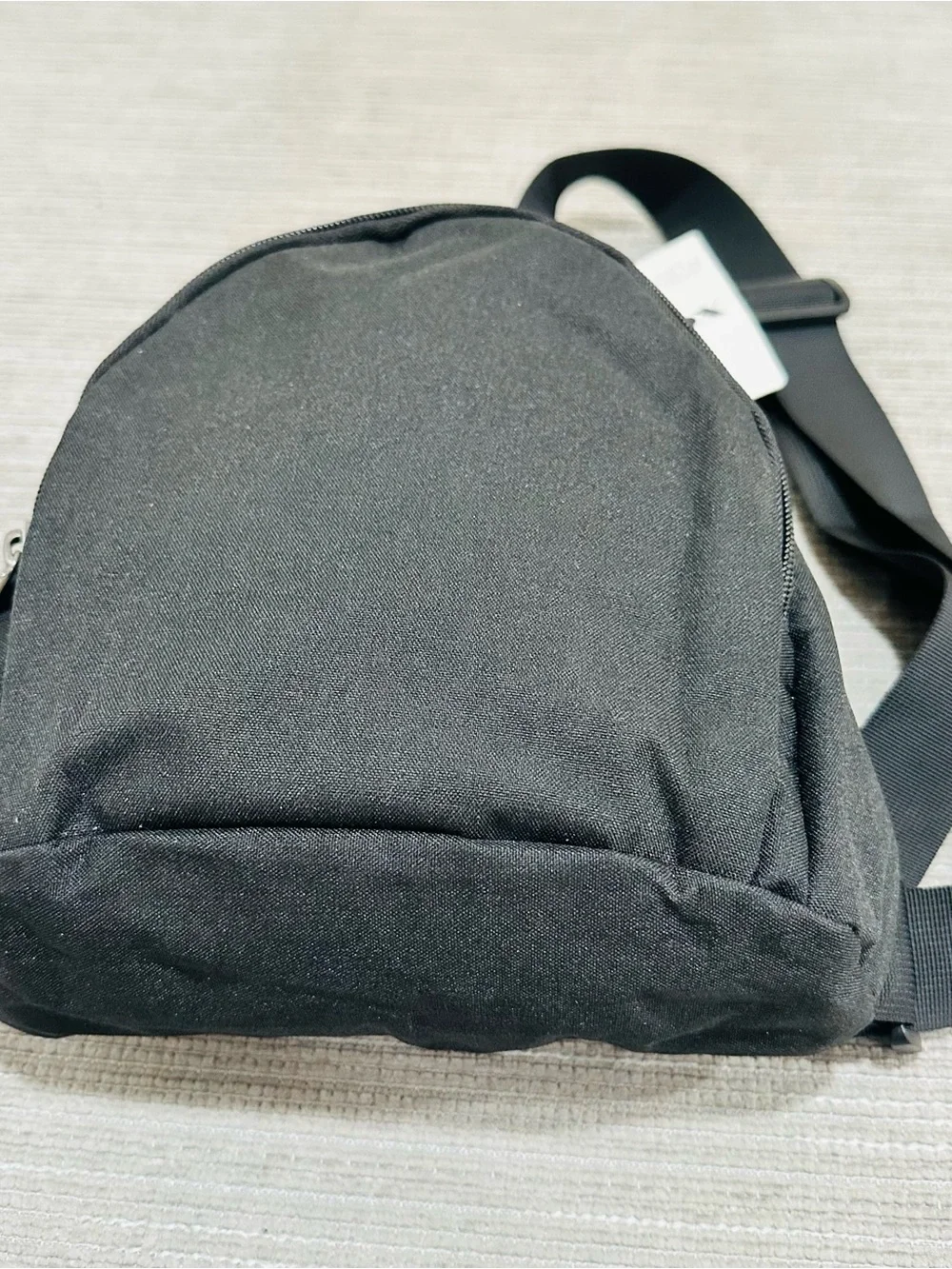 XOXA Minimalist Black Canvas Sling Bag Crossbody Teardrop Backpack Casual Travel